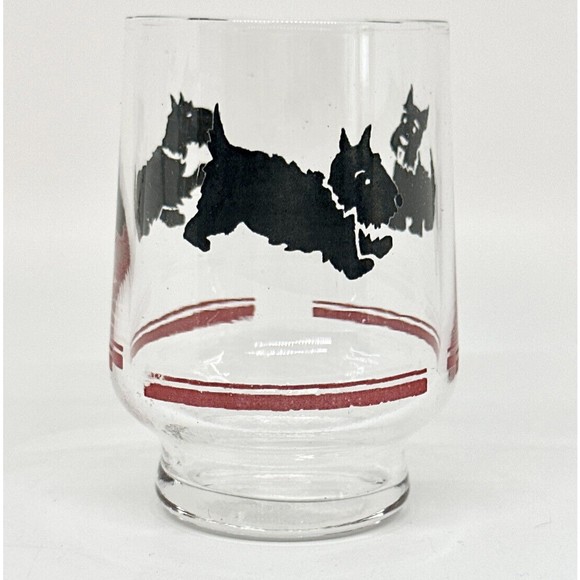 1 vintage Scottish Terrier Juice Glass 3in tall replacement glass - Picture 1 of 7